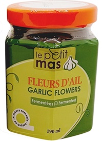 Fleurs d'ail fermentées dans l'huile - format 190ml - Le petit Mas
