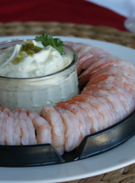 Couronne de crevettes et mayonnaise aux fleurs d'ail | Recette | Le Petit Mas 